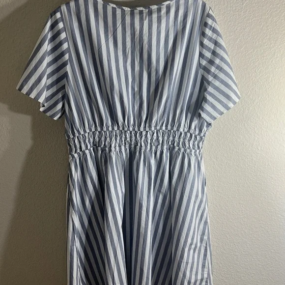 Torrid women’s Sz 1X blue& white Striped Skater Mini Dress summer - Picture 11 of 12